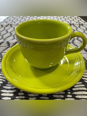 Fiestaware Lemongrass Ceramic Cup & Saucer Set